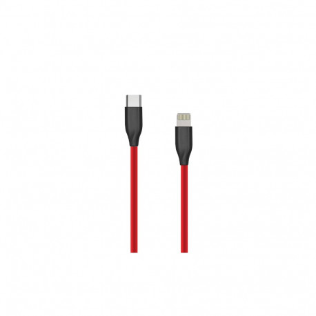 Silicone Cable USB Type C- Lightning, 2m (red)