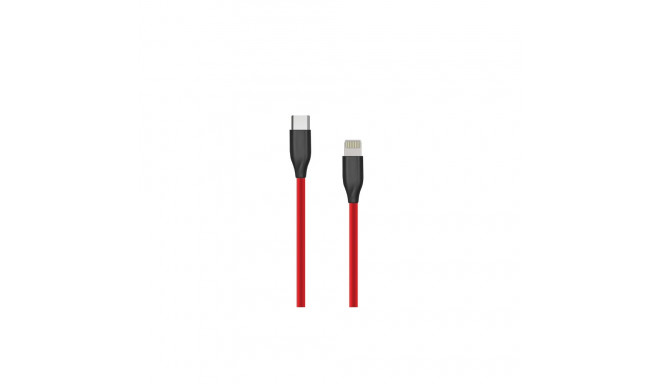 Silicone Cable USB Type C - Lightning, 1m (red)