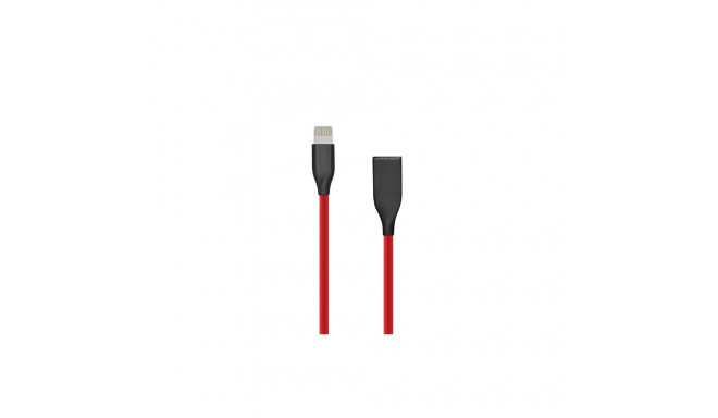 Extra Digital cable Silicone USB - Lightning 1m, red