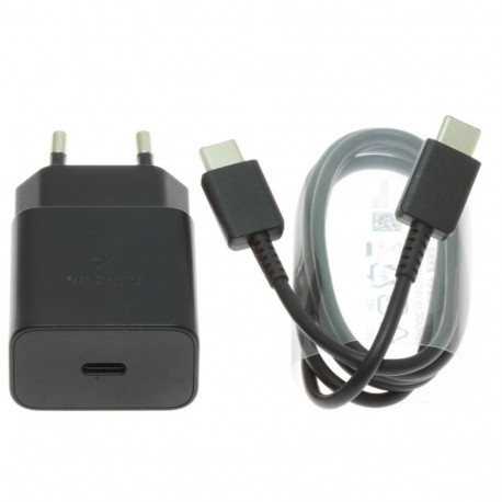 EP-T1510EBE + EP-DA705BBE Samsung 15W Travel Charger + USB-C|USB-C Data Cable black (OEM)