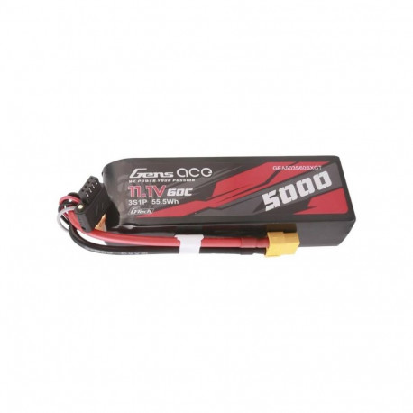 Gens ace G-Tech 5000mAh 11.1V 60C 3S1P Short-Size Lipo With XT60 Plug