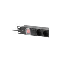 POWER DISTRIBUTION UNIT (PDU) 19" LANBERG 1U 16A 2M 7X SCHUKO OUTLETS BLACK