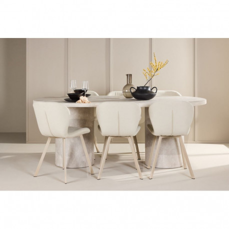 Söögilauakomplekt NARVIK 100x200cm koos 6 tooliga LILJA, beež