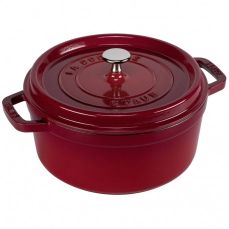 Staub Round Cocotte, 24cm Cherry Red, Cast Iron