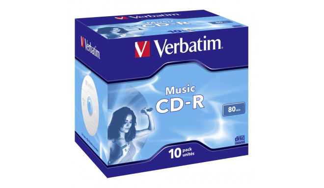 1x10 Verbatim CD-R 80 / 700MB Audio Color  Live it  Jewel Case
