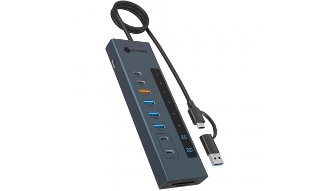 IB-HUB1742CR-C2PD (hellblau, USB-A, USB-C, SD, microSD)