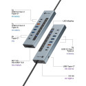 ICY BOX IB-HUB1742CR-C2PD, docking station light blue, USB-A, USB-C, SD, microSD