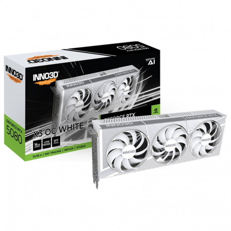 GeForce videokaart RTX 5080 X3 OC DLSS 4 3x DisplayPort 1x HDMI 2.1, valge