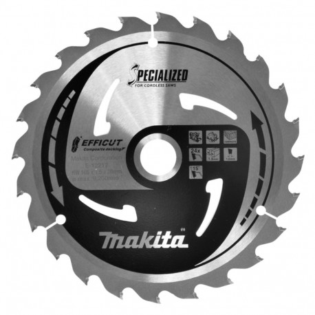 EFFICUT ketassae tera E-12217 Ø165mm 24Z ava20mm akusaagidele