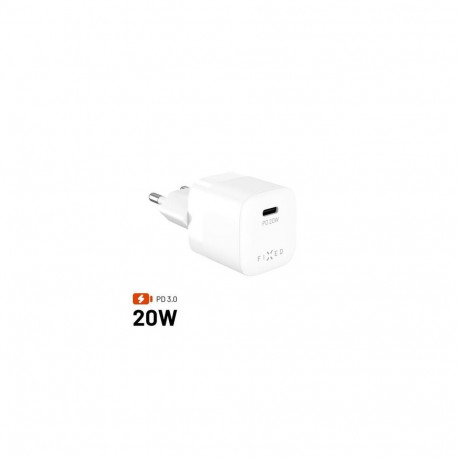 FIXED Mini USB-C Reise-Ladegerät 20W, weiß