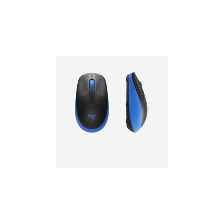 Logitech M190 Full-Size Wireless Mouse, RF Wireless, 1000 DPI, Blue