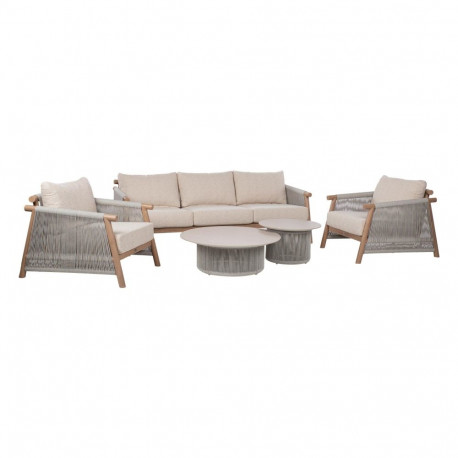 Garden furniture set DIANA sofa, 2 armchairs and 2 tables, beige