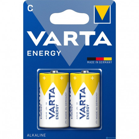 2x Varta Energy R-14 LR14 C 1,5V leelispatareid