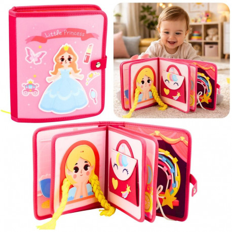 Hariv sensoorne vildist 3D raamat Printsessid, roosa