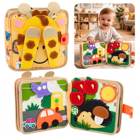 Hariv sensoorne vildist 3D loomade raamat kaelkirjak