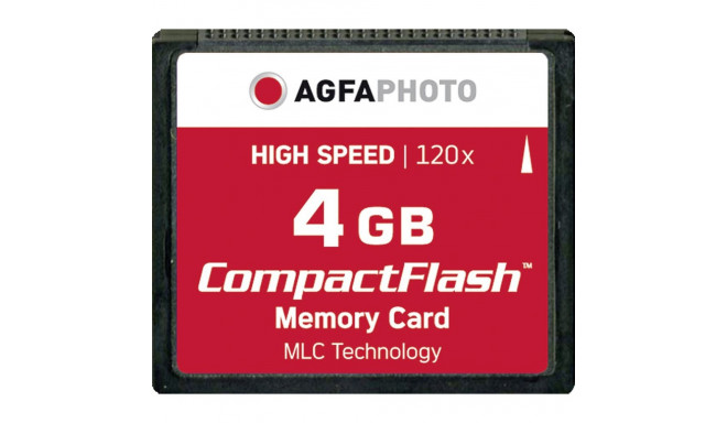 AgfaPhoto Compact Flash 4GB suure kiirusega 120x MLC