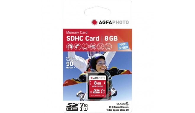 AgfaPhoto SDHC Card 8GB High Speed Class 10 UHS I U1 V10