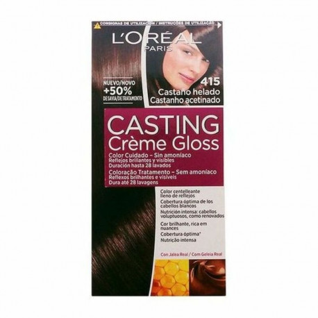 Dye No Ammonia L'Oreal Make Up Casting Creme Gloss Frozen Chestnut Nº 415-Castano Helado 180 ml