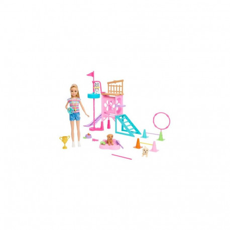Barbie and Stacie to the Rescue Puppy Playground Playset with Doll, 3 Pet Dog Figures &amp; Acce