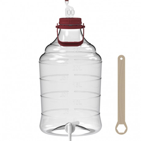 25 L Unbreakable Demijohn with Tap and Handle BROWIN 644226, 29.5x29.5x54.2 cm, 0.995 kg