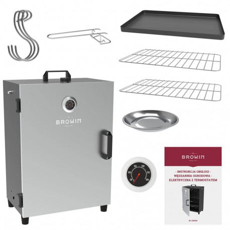 Browin 330260 elektriline suitsuahi termostaadiga, 1600W, 220-240V, 50Hz, IPX4, 0.8mm, 8kg/6kg, 3 re