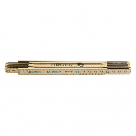 Hogert folding wooden ruler HT4M261-D, 1m, 16mm, class III accuracy, MID certified, 6 folds
