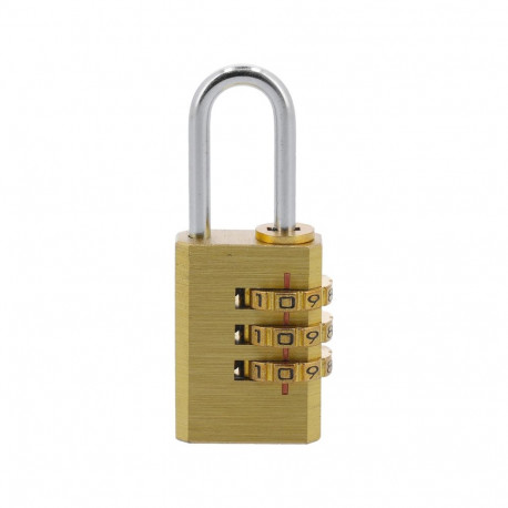 Toya Combination Padlock 77607, 25mm, 3 digits, brass, brass-plated