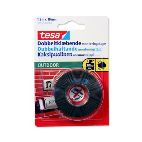 Kahepoolne teip Tesa välistingimustes 1,5mx19mm