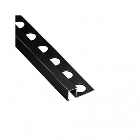 Alumiiniumist U-liist 10X10MM/2.6M mattmust