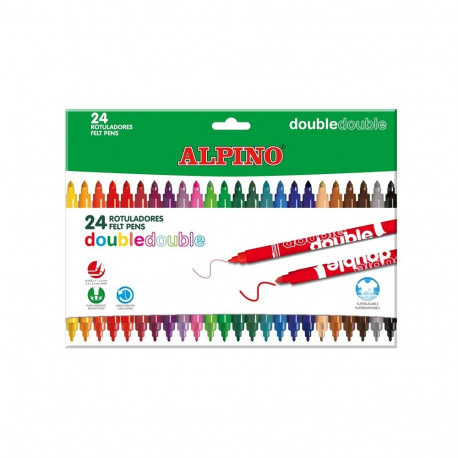FELT TIP PENS ALPINO DOUBLE 20+4COLOURS