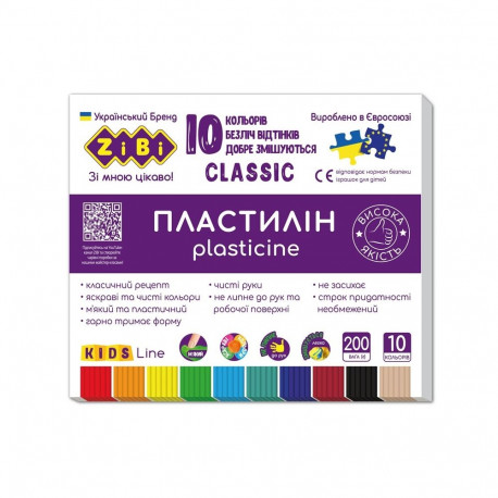CLASSIC PLASTICINE 10 COLORS 200G