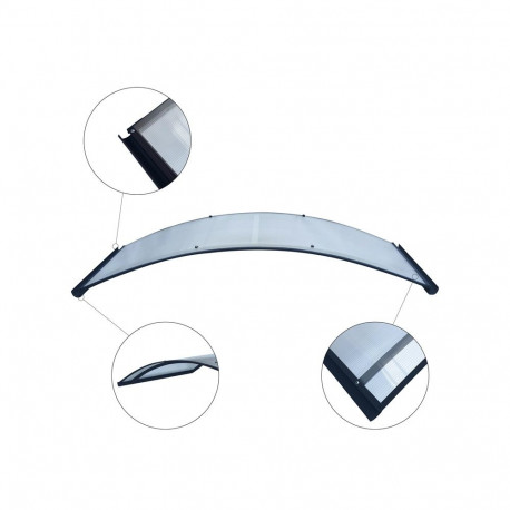 DOOR CANOPY POLYCARB 6MM 150X70X20CM