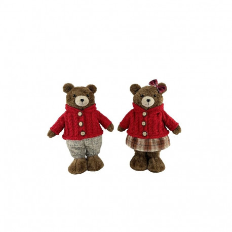 DECORATION TEDDY BEAR WITH SWEATER H31CM