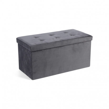 POUF MATEO TUFTING 76X38X38CM GREY