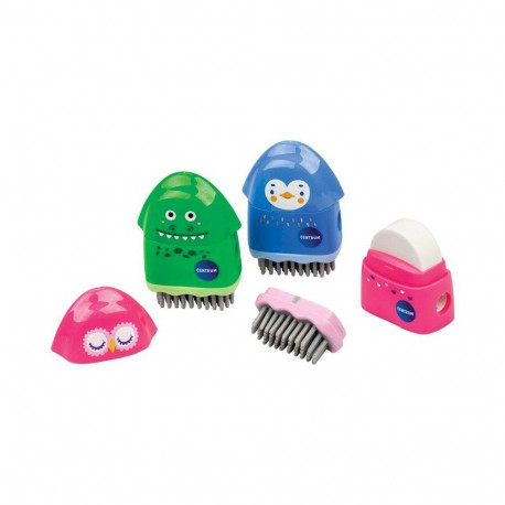 SHARPENER WITH ERASER&DUST BRUSHER 3IN1