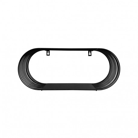 SHELF HANGING BABAK BLACK. 43X10X18CM