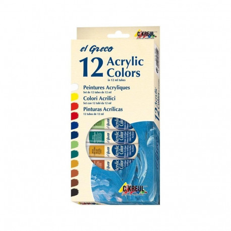 PAINT ACRYLIC IN TUBE 12PCSX12ML 28250
