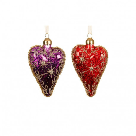 Klaasist süda-ornament 10cm