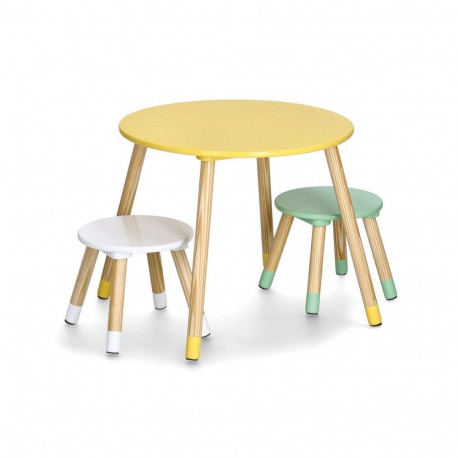 Laste komplekt 2 tooli ja laud, antratsiit puiduvärv