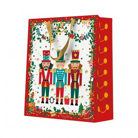 BAG GIFT CHRISTMAS NUTCRACKER 20X25CM