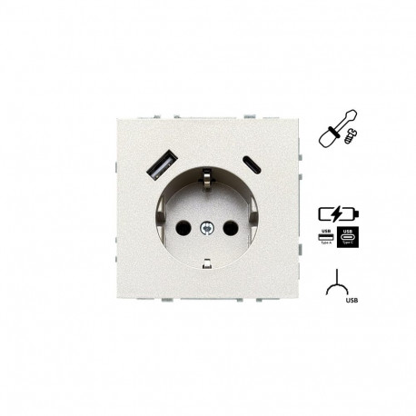 SOCKET+USB A+C IUK-3-01.M/CH MODERN CH