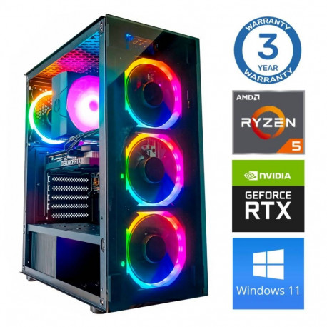 INTOP Ryzen 5 3600 32GB 250SSD M.2 NVME+4TB RTX5060Ti 8GB WIN11
