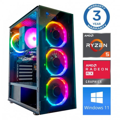 INTOP Ryzen 5 3600 64GB 1TB SSD M.2 NVME+4TB RX580 8GB WIN11