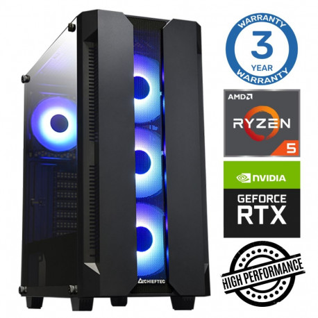 INTOP Ryzen 5 3600 16GB 500SSD M.2 NVME+4TB RTX3050 6GB no-OS