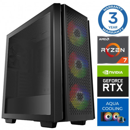INTOP AQUA Ryzen 7 8700F 32GB DDR5 500SSD M.2 NVME+4TB RTX3050 6GB no-OS