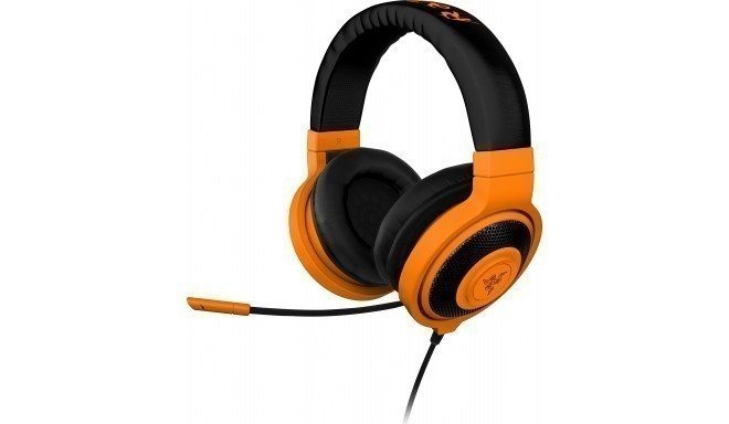 Razer spēļu austiņas ar mikrofonu Kraken Pro Neon, oranžas