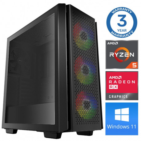 INTOP Ryzen 5 5500 16GB 1TB SSD M.2 NVME+4TB RX580 8GB WIN11Pro