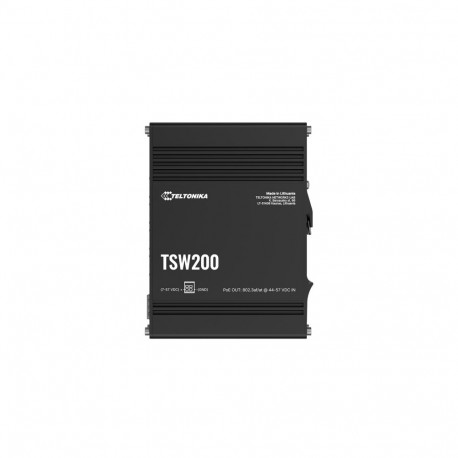 Teltonika TSW200 tööstuslik PoE+ Etherneti lüliti, DIN-liistule kinnitatav, 2 SFP-porti, 8 PoE+ port