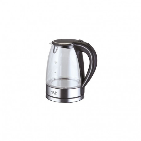 Adler | Kettle | AD 1225 | Standard | 2000 W | 1.7 L | Glass | 360° rotational base | Stainless stee