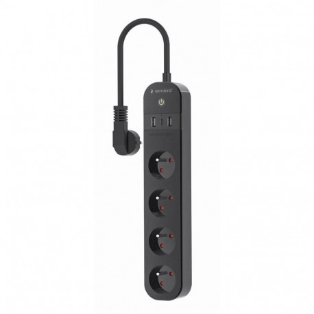 Smart power strip Tuya 4xFR 2xUSB-A 1xUSB-C bl